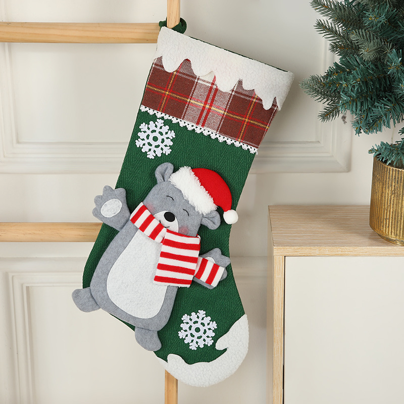 Christmas Day Decoration Cartoon Old Man Elk Snowman Window Decoration Cute Home Christmas Style Gift Bag Hanging Socks — image 7