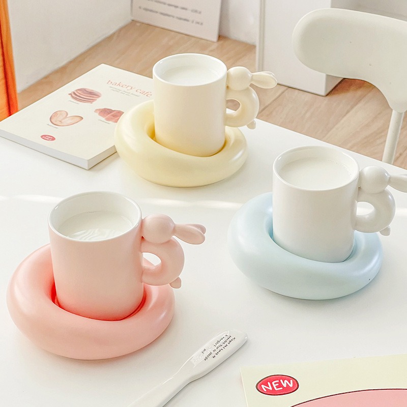 Taza de Cerámica para Conejo con Cubierta y Manija - Set Completo para Té de Tarde — imagen 9