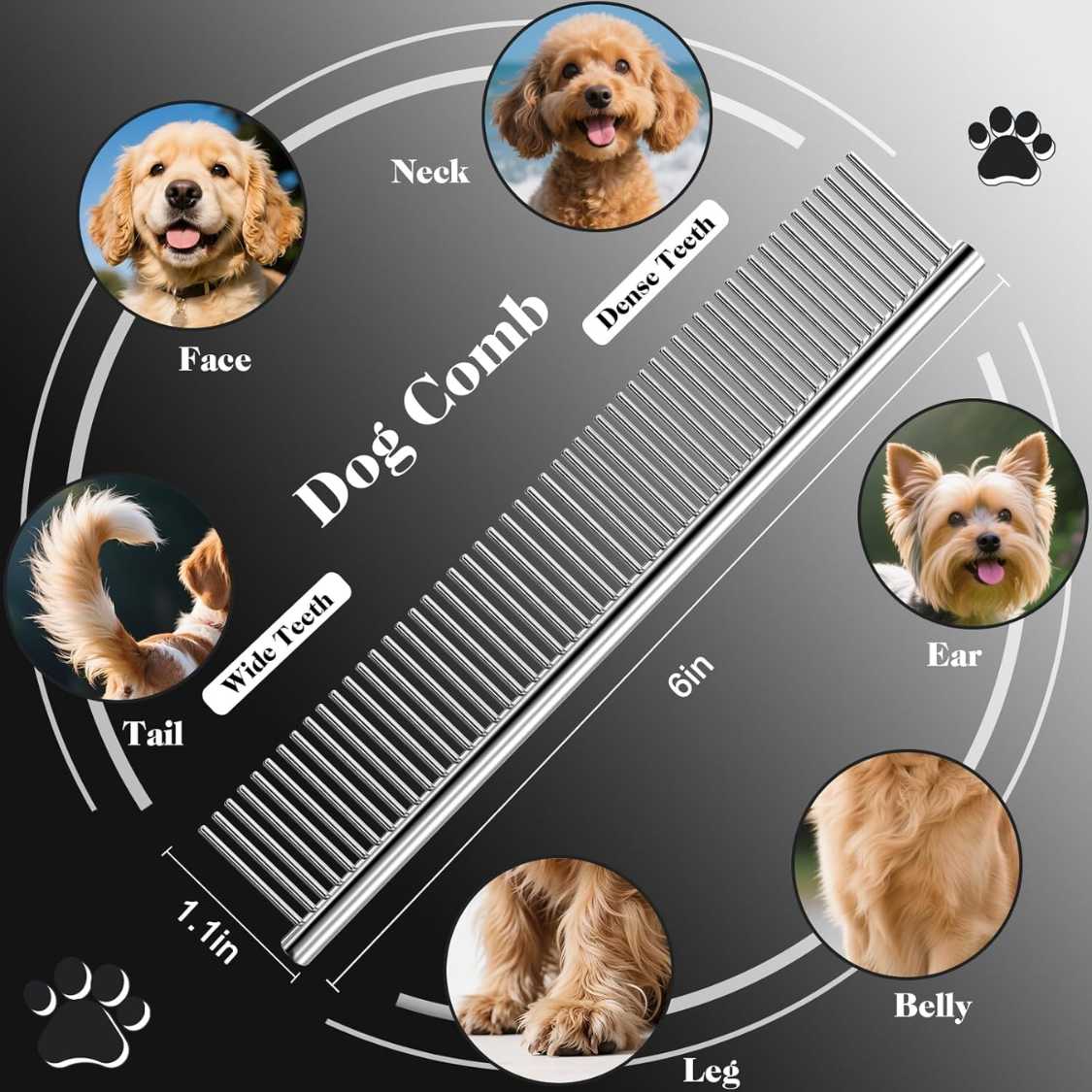 Kit de Tijeras para Perros y Gatos Profesionales 4 en 1 con Puntas Redondas Seguras — imagen 4