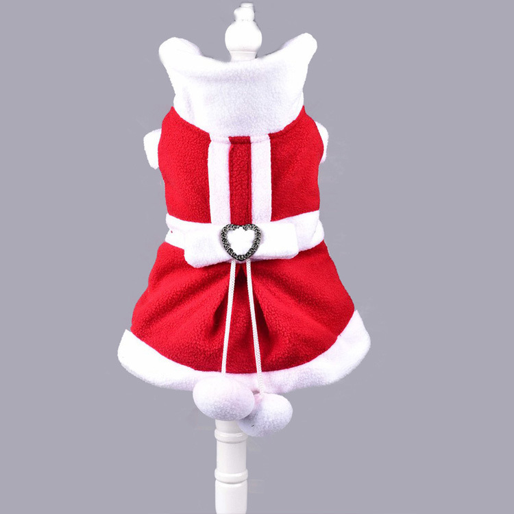Classic Style Pet Christmas Clothes Bow Knot Shaped Dog Transformation Dress — image 1