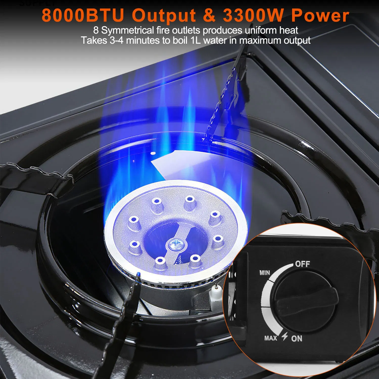 3300W Portable Camping Stove Butane Canister Dual Fuel Burner Piezo Electric Ignition Single Burner With Automatic Tank Ejection Overpressure Cut Off Carry Case For Camping Hiking Picnic Fishing — imagen 13