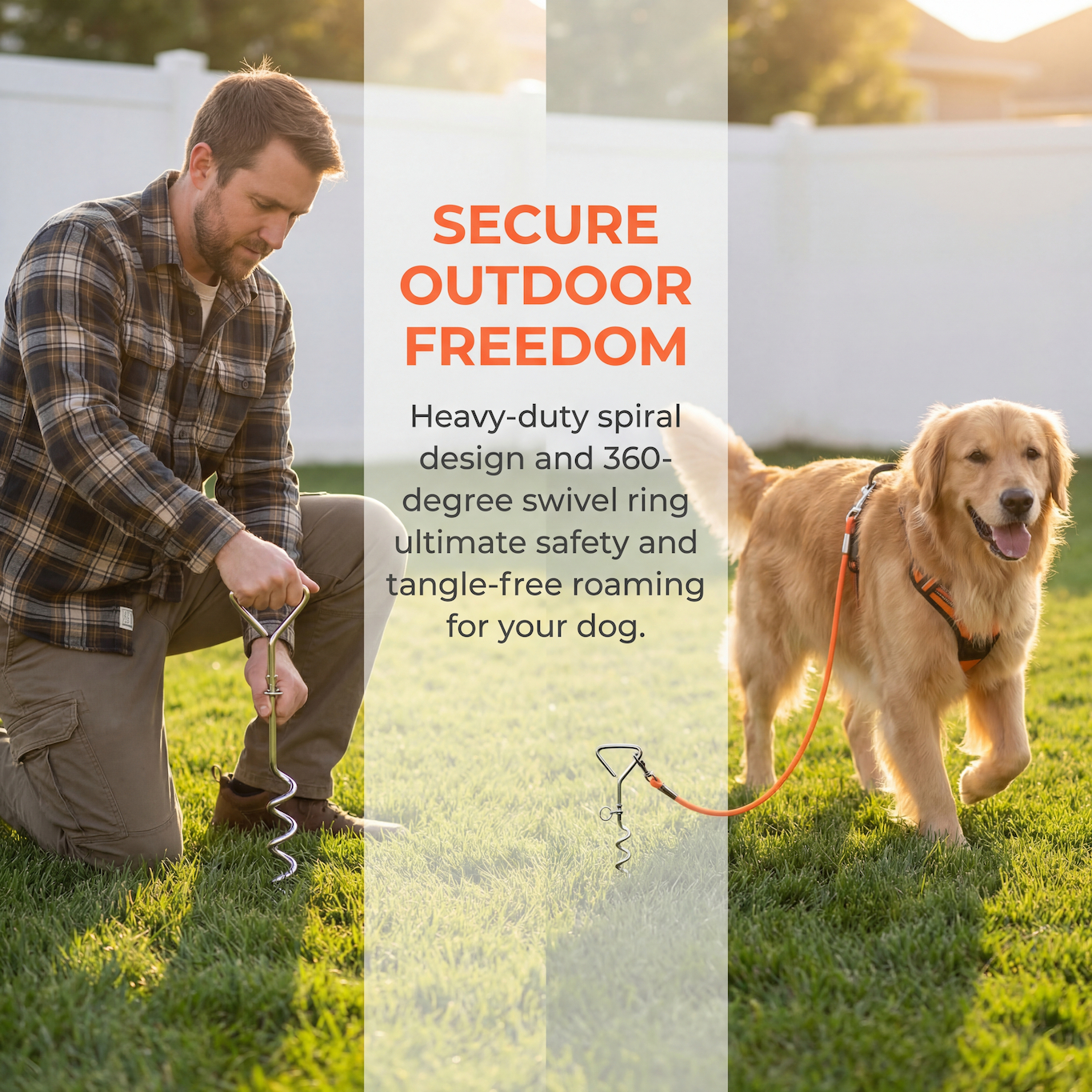 Cuerda para Perros con Estaca Fija: Libertad Segura para Tus Mascotas Favoritas — imagen 9