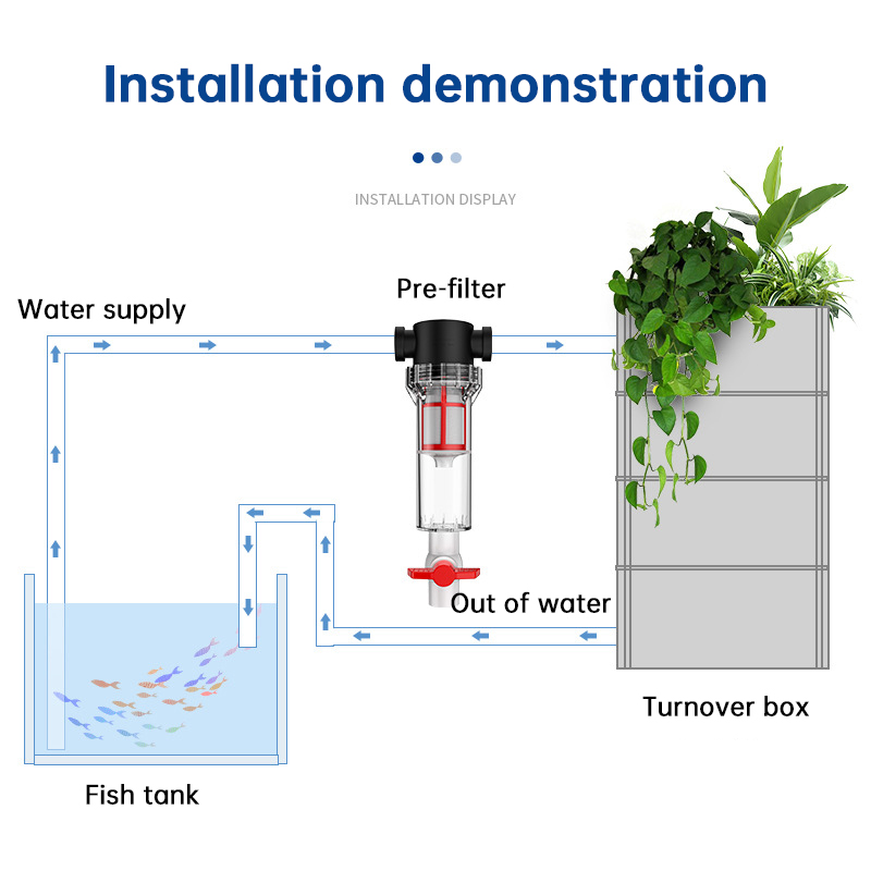 Aquarium Fish Toilet Waste Separator 1/2" 3/4" FPT Pre-Filter High Flow Fish Feces Collector Sediment Filter for Tank Pond — image 9