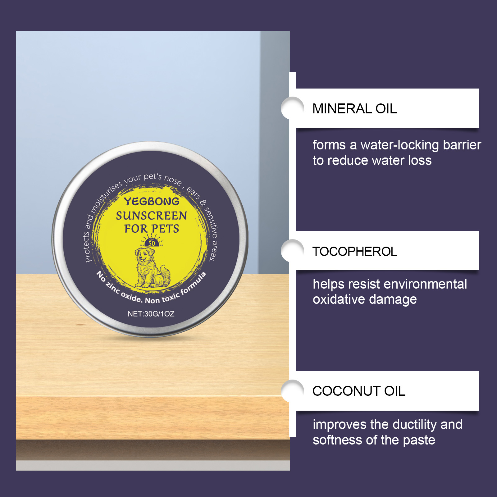 Yegbong Pet Protective Cream, Gentle Ingredients That Soothe, Care For And Clean Your Pet's Skin. It Is Suitable For Daily Use By Cats And Dogs — image 5