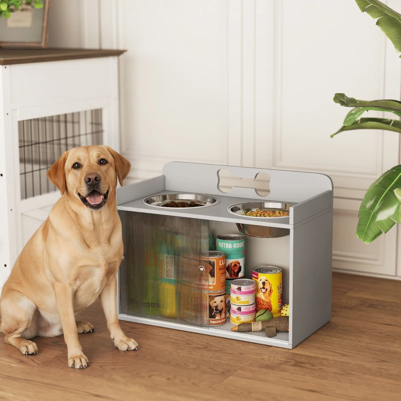 Comedor Elevado para Perros con Almacenamiento, Soporte de Comida para Perros Grandes en Gray — imagen 9