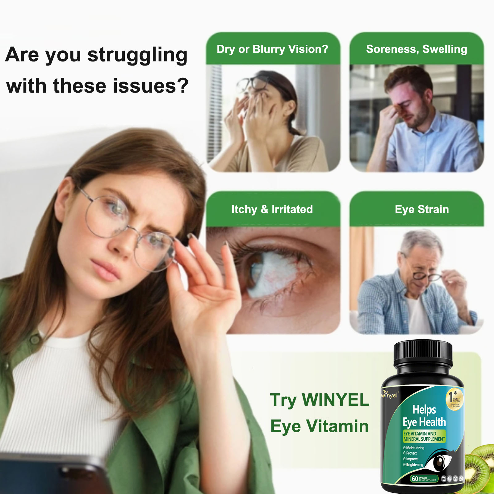 Lutein Eye Supplement - Vitamins, 30-Day Supply For Vision Clarity & Blue Light Protection, Retinal Health For Youngsters & Adults — image 4